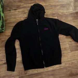 The Cave black zip up hoodie